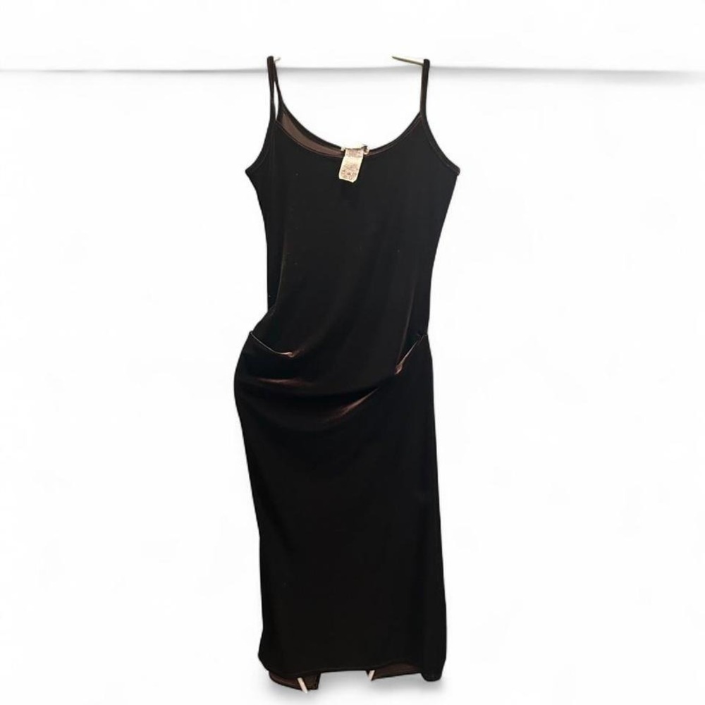 Women's retro 90s brown velvet dress by Jump size 5/6 (s3) 18"‎ ptp